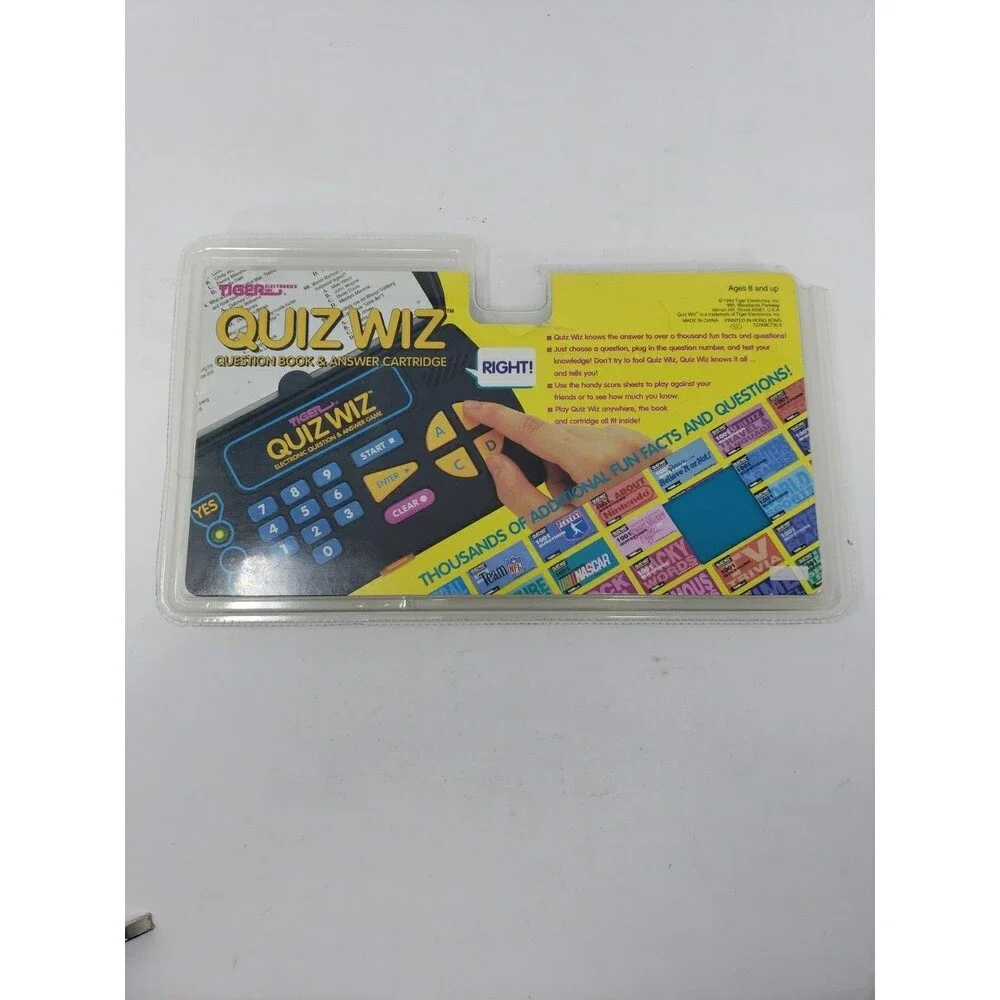 Vintage Tiger Electronics Quiz Wiz Book 1 General Knowledge Game Cartridge 1993